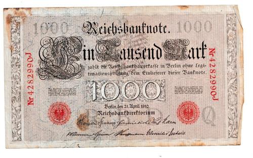 Reichsbanknote 1000 mark 1910 - mark,