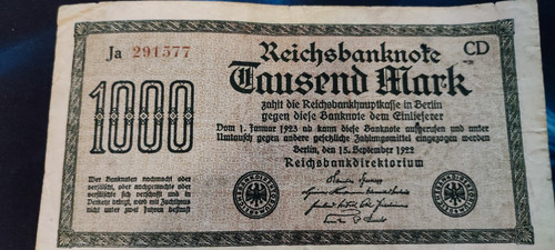Deutsches reich 1000 mark 1922 - reich,