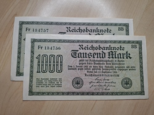 Banknoten 1000 mark 1922 - 1000,