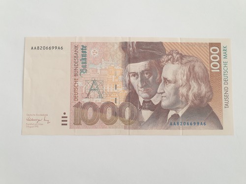 1000 banknote deutsche - dm, /