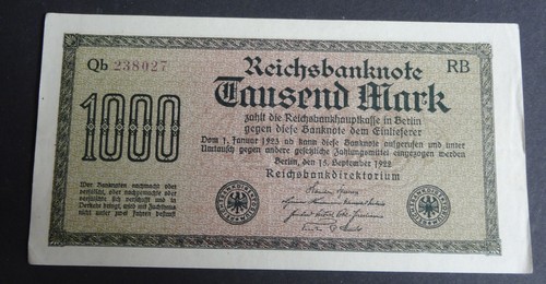 Reichsbanknote 1000 mark - reichsbanknote,