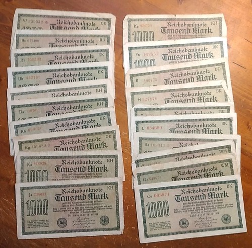 20x 1000 mark reichsbanknote - 20x,