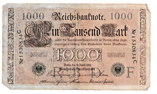 Reichsbanknote 1000 mark 1910 - reichsbanknote,
