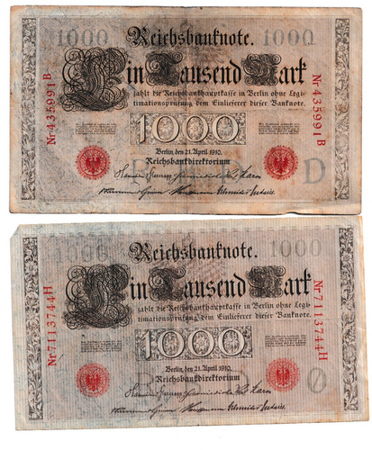 Reichsbanknoten 1000 mark 1910 - reichsbanknoten,