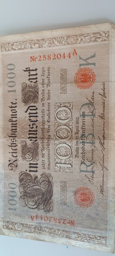 Reichsmark 1000er banknote - banknote, vom