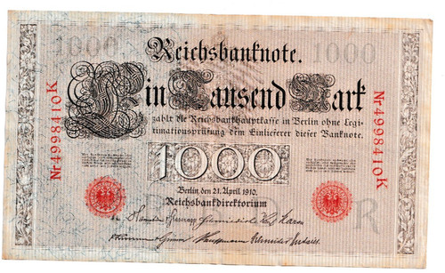 Reichsbanknote 1000 mark 1910 - reichsbanknote,