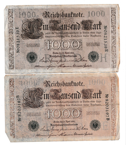Reichsbanknoten 1000 mark 1910 - reichsbanknoten,