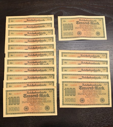 17x reichsbanknote 1000 mark - 1000,