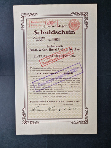Schuldschein 1000 mark - 4,