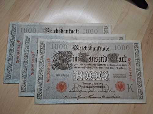 Banknoten 1000 mark - 1000, 1910