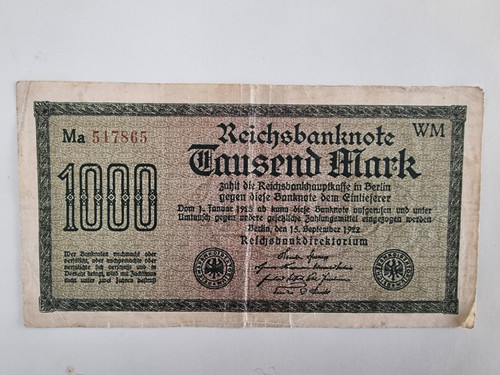 Reichsbanknote 1000 mark - , 1922