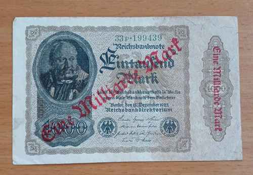 Reichsbanknote 1000 mark 1922 - reichsbanknote,