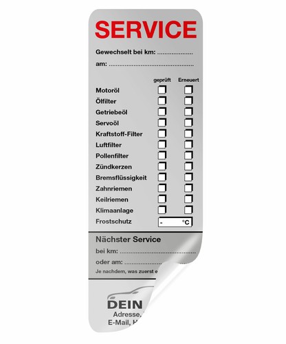 Kfz service aufkleber - -,