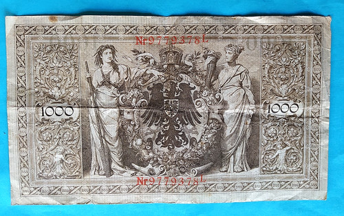 1000 mark reichsbanknote 1910 - reichsbanknote,