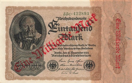 Reichsbanknote milliarde - reichsbanknote, 1