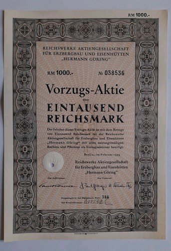Historische aktie hermann - historische,