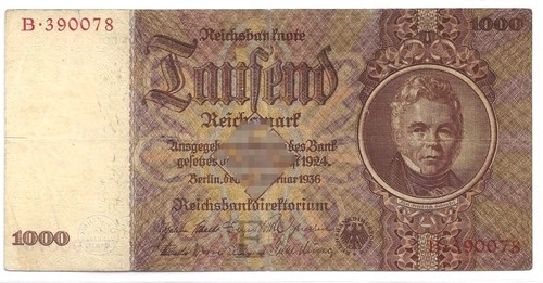 1000 mark 1936 177 e - ro., e/c