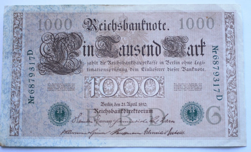Reichsbanknote 1000 mark 21 - 1000,