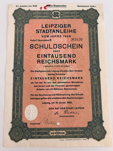 Historische anleihe 1929 - historische,