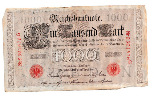 Reichsbanknote 1000 mark 1910 - reichsbanknote,