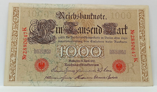 1000 mark 1910 - 1000, reichsbanknote
