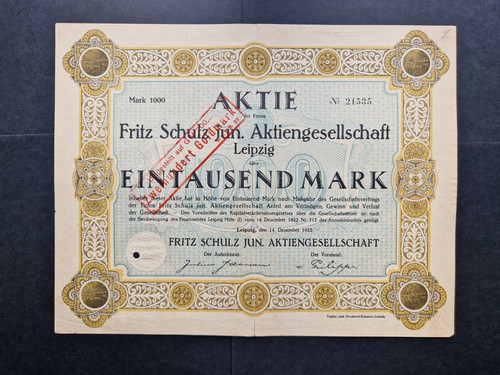 Aktie fritz schulz jun - aktie,