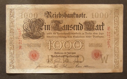 Alte geldschein 1000 - geldschein,