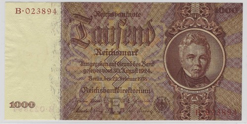 Germany 1000 reichsmark 1936 - reichsmark,
