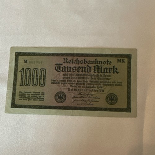 Reichsbanknote 1000 mark 1922 - reichsbanknote,