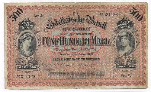 1000 mark 1890 sax sachsen - mark,