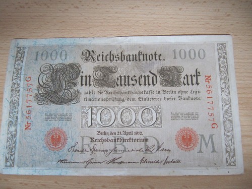 1000 mark reichsbanknote - mark, rot