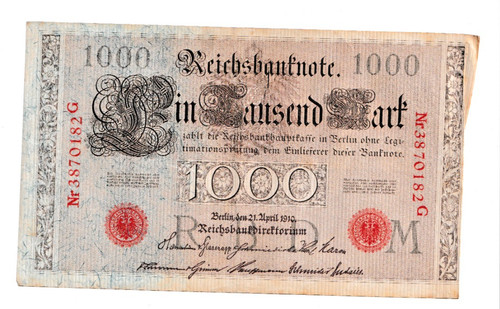 Reichsbanknote 1000 mark - reichsbanknote,