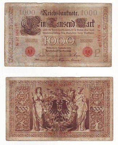 Banknote 1000 mark - banknote,