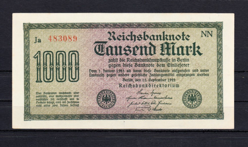 1000 mark 1922 - v., 15.9.1922