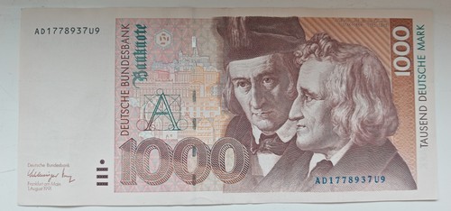 1000 deutsche mark banknote - deutsche,