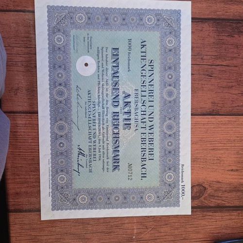 Aktie 1000 reichsmark - aktie,