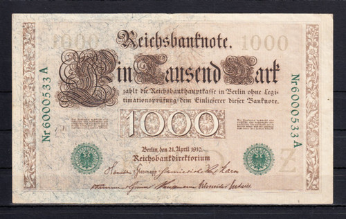 1000 mark 1910 ro - 1000, 21.4.1910/