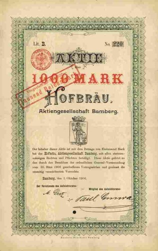 Hofbräu 1906 bamberg - 1906,
