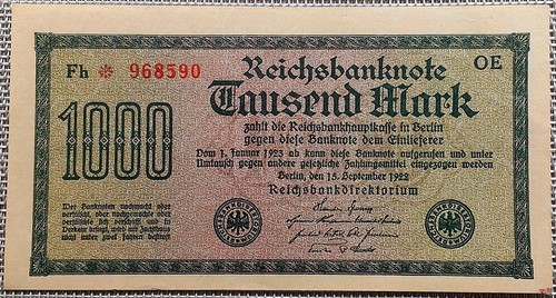 1000 mark reichsbanknote 1922 - mark,