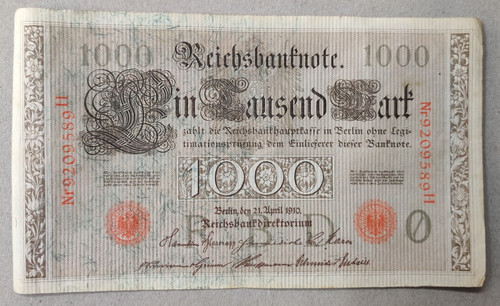 Reichsbanknote 1000 mark - mark, 1910