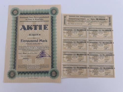Historische aktie 1923 - aktie,