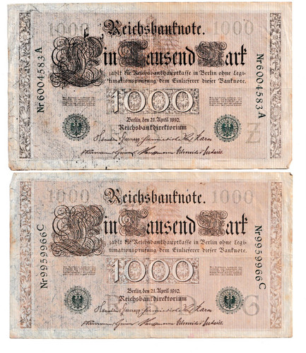 Reichsbanknote 1000 mark - reichsbanknote,