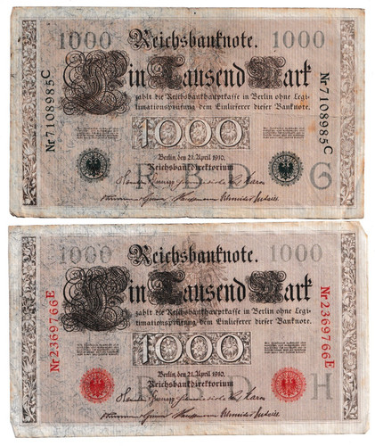 Reichsbanknote 1000 mark 1910 - reichsbanknote,