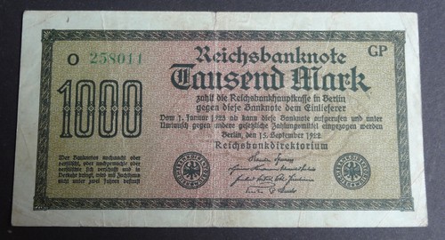 Reichsbanknote 1000 mark - reichsbanknote,