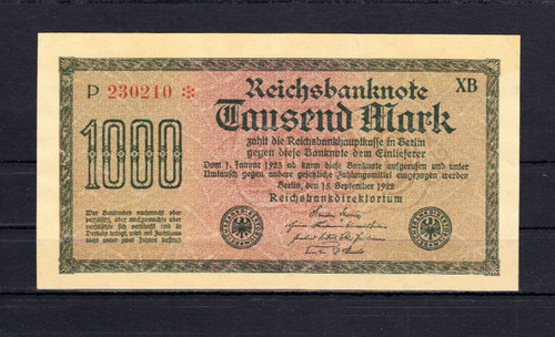 1000 mark 1922 ro - v., 15.9.1922