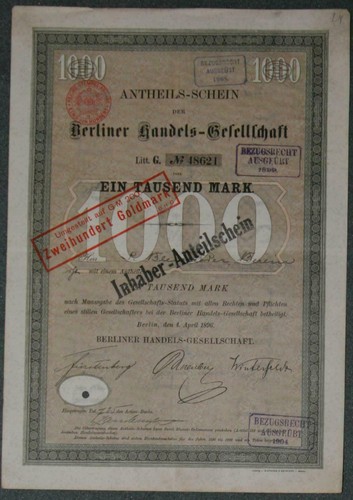 Berliner handels gesellschaft - berliner, handels-gesellschaft
