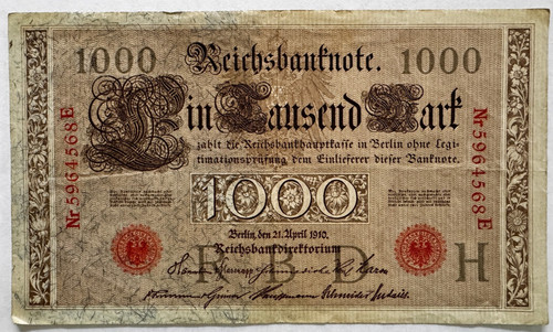 Deutsches reich reichsbanknote - deutsches,