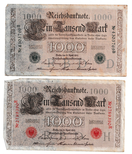 Reichsbanknoten 1000 mark - 1000,
