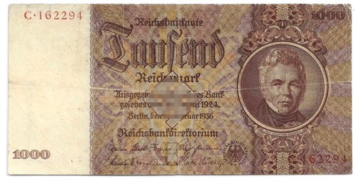 1000 mark 1936 - 177, e/c
