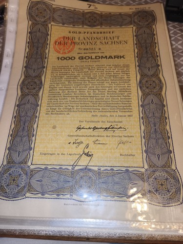 1000 goldmark gold pfandbrief - 1000, gold-pfandbrief